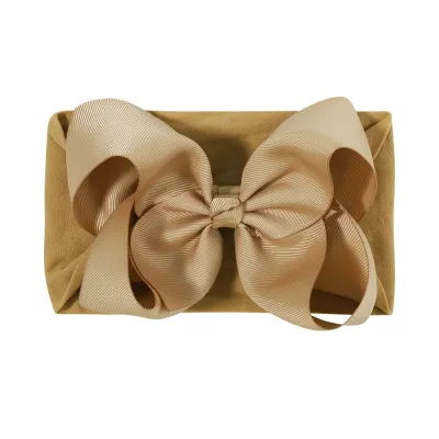 Children Kids Baby Girls Plaid Bowknot Elastic Headband Hair Accessories