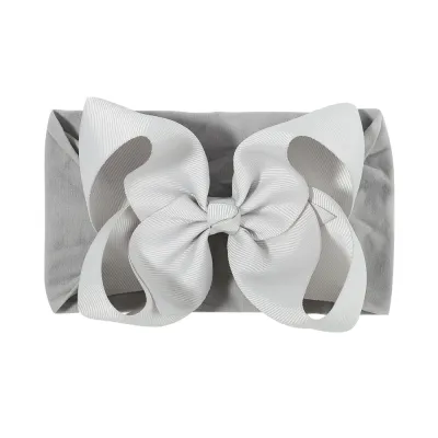 Children Kids Baby Girls Plaid Bowknot Elastic Headband Hair Accessories