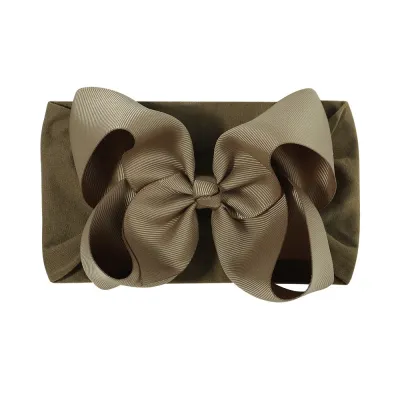 Children Kids Baby Girls Plaid Bowknot Elastic Headband Hair Accessories
