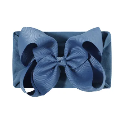 Children Kids Baby Girls Plaid Bowknot Elastic Headband Hair Accessories