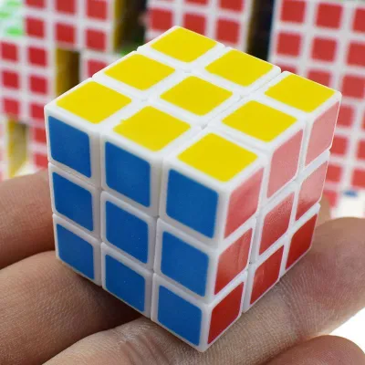 Mini 3Cm White Rubik's Cube Intellectual Puzzle Toys for Kids