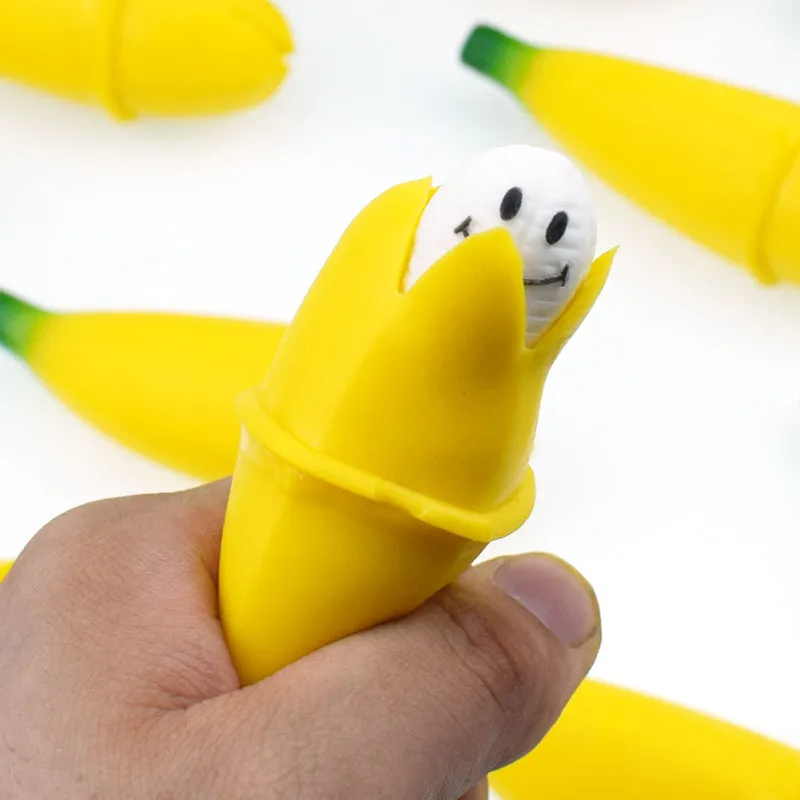 Creative Banana Shark Squeeze Tricky Vent Decompression Toy for Kids Stress Relief Fun