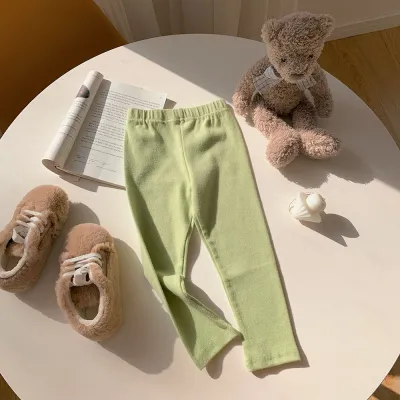 Children Kids Baby Fashion Girls Casual Basic Solid Color Cotton Leggings Pants