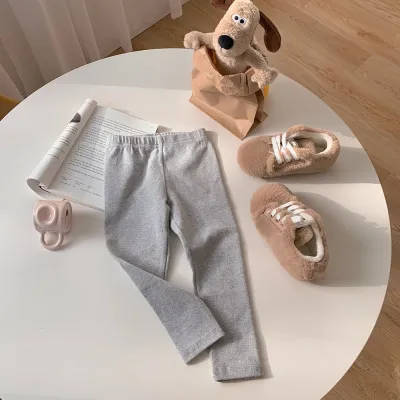 Children Kids Baby Fashion Girls Casual Basic Solid Color Cotton Leggings Pants