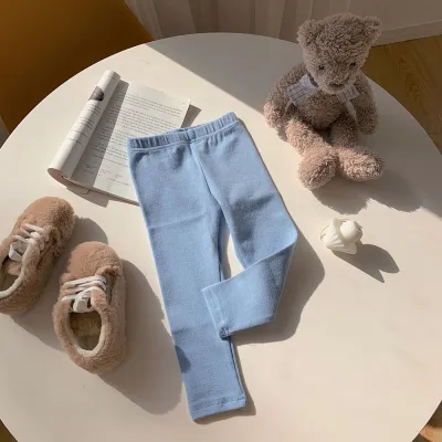 Children Kids Baby Fashion Girls Casual Basic Solid Color Cotton Leggings Pants