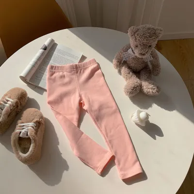 Children Kids Baby Fashion Girls Casual Basic Solid Color Cotton Leggings Pants