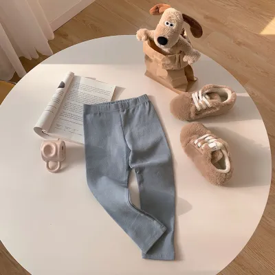 Children Kids Baby Fashion Girls Casual Basic Solid Color Cotton Leggings Pants