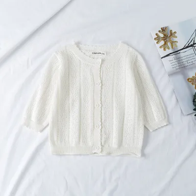 Toddlers Newborn Baby Girls Casual Basic Long Sleeve Solid Color Cotton Knitted Cardigan Coat