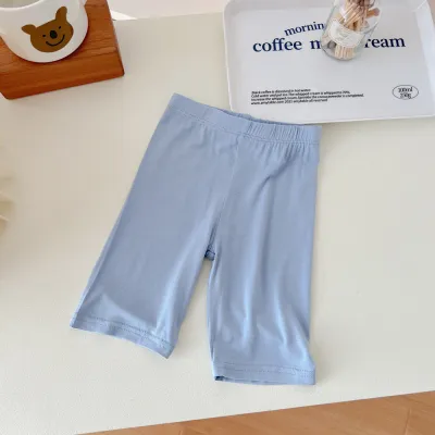 Children Kids Girls Casual Basic Solid Cotton Leggings Shorts Middle Waist