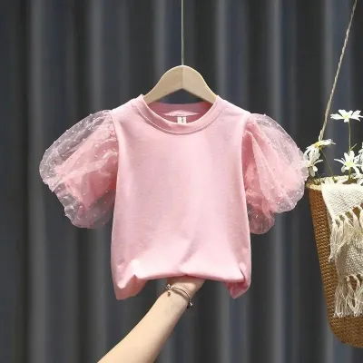 Toddlers Newborn Baby Girls Casual Basic Solid Color Short Sleeve Cotton T-Shirt