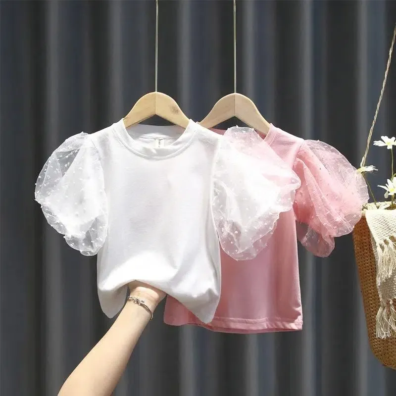 Toddlers Newborn Baby Girls Casual Basic Solid Color Short Sleeve Cotton T-Shirt