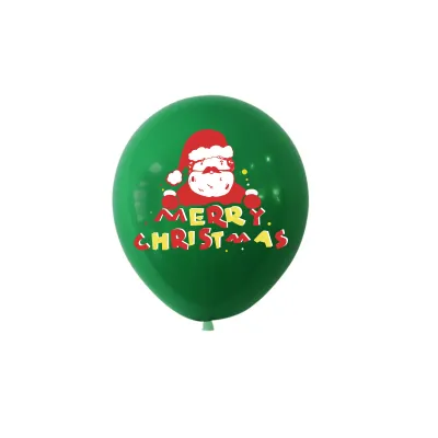 12 Inch Latex Printing Balloons Elk Santa Claus Home Store Christmas Decoration