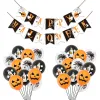 Halloween 1 Pull Flag + 8 Pumpkins + 8 Ghosts + 8 Spiders + 2 Rolls Of 5M Ribbons