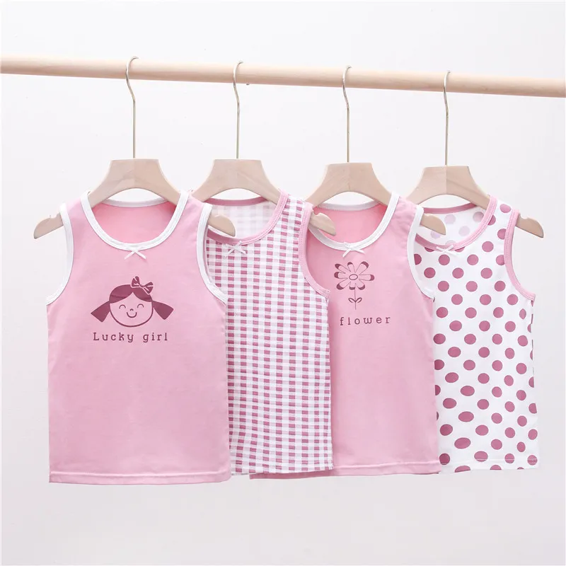 Children Kids Baby Fashion Girls Casual Basic Cute Polka Dot Print Sleeveless Sling Vest Top