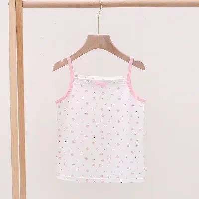 Kids Girls Fashion Basic Strawberry Print Sleeveless Cotton Lycra Sling Vest Top