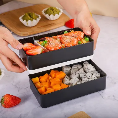 Fashion Heatable Double-Layer Plastic Lunch Box
