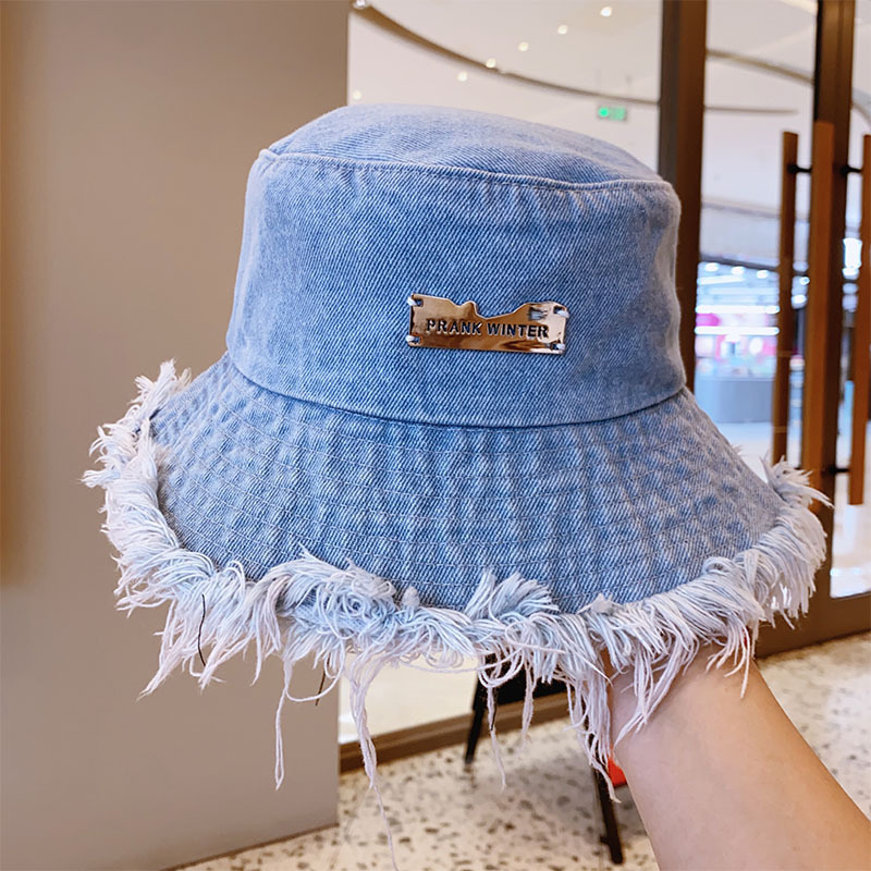 Unisex Adults Denim Bucket Hat Frayed Distressed Jean Sun Wide Brim Cap  Casual | eBay