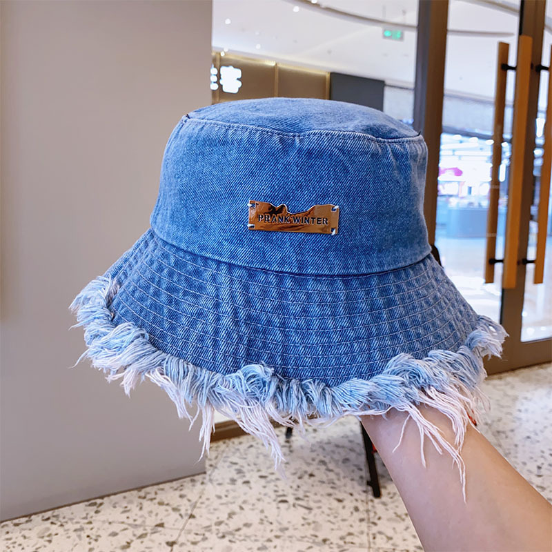 Denim Hat With Crazy Chicken Lady Leather Patch