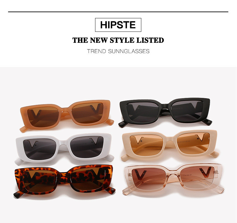 Wholesale Trendy Hip Hop Small Square Frame Jelly Sunglasses