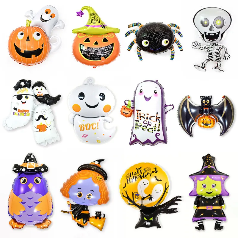 Halloween Arrangement Supplies Festival Party Funny Creative Pumpkin Head Aluminum Foil Balloon