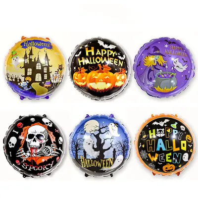 Halloween Arrangement Supplies Festival Party Funny Creative Pumpkin Head Aluminum Foil Balloon
