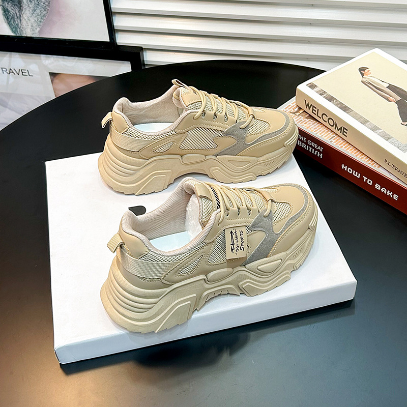 Wholesale Women Fashion Solid Color Lace-Up Sneakers