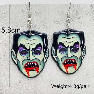 Halloween Women Fashion Scary Zombie Vampire Demon Dangle Acrylic Earrings
