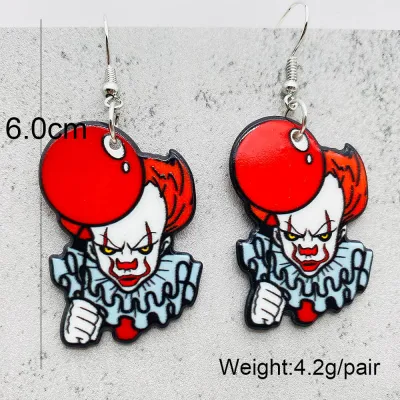 Halloween Women Fashion Scary Zombie Vampire Demon Dangle Acrylic Earrings