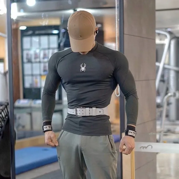 Men Casual Round Neck Long-Sleeved Quick-Drying Milk Fiber Sports Top