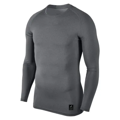 Men Casual Milk Fiber Sports Breathable Long Sleeve Round Neck Tight Top