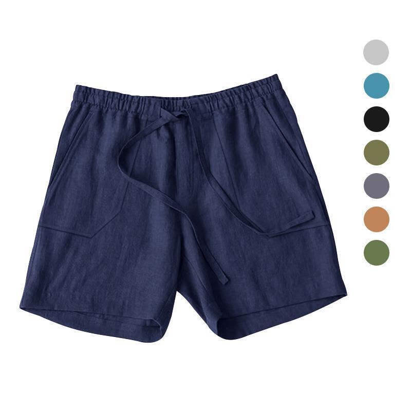 Wholesale Men Casual Solid Color Pocket Drawstring Cotton