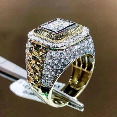 Men Fashion Diamond Alloy Ring