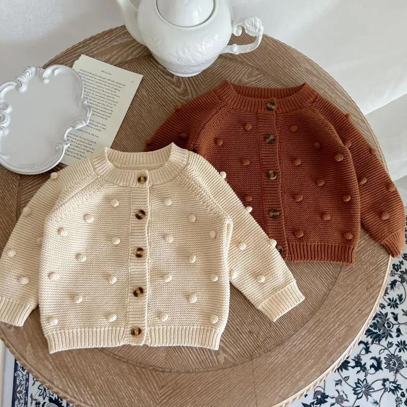 Toddlers Baby Girls Boys Casual Basic Long Sleeve Solid Color Knitted Cotton Cardigan Coat