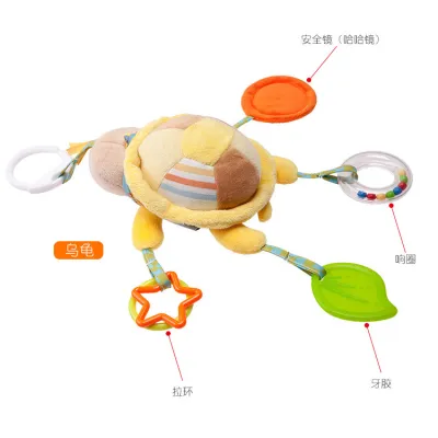 Cartoon Animal Wind Chime Baby Teething Plush Toy Crib Pendant