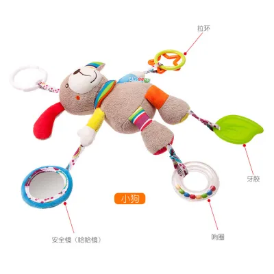 Cartoon Animal Wind Chime Baby Teething Plush Toy Crib Pendant