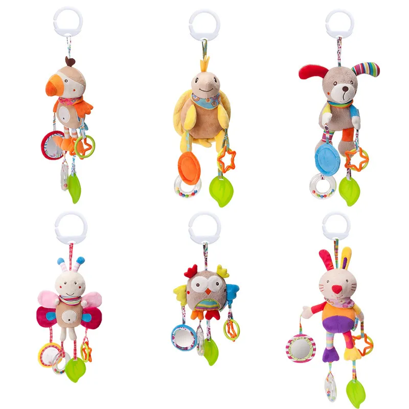 Cartoon Animal Wind Chime Baby Teething Plush Toy Crib Pendant
