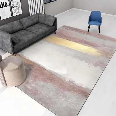 Abstract Ink Smudged Line Carpet Living Room Floor Mat Hand Washable