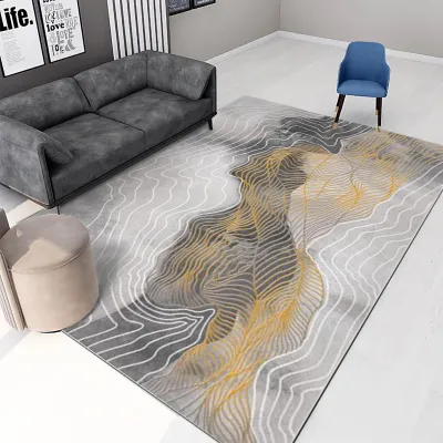 Abstract Ink Smudged Line Carpet Living Room Floor Mat Hand Washable