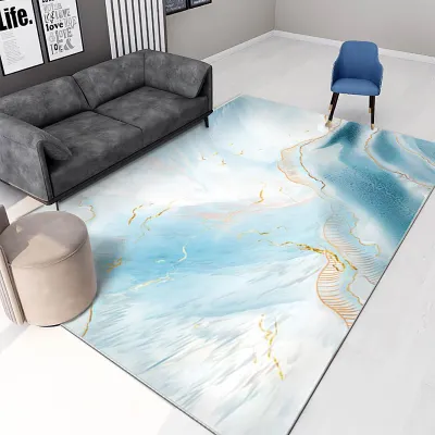 Abstract Ink Smudged Line Carpet Living Room Floor Mat Hand Washable