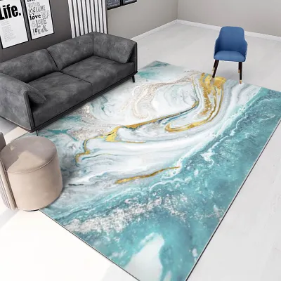 Abstract Ink Smudged Line Carpet Living Room Floor Mat Hand Washable
