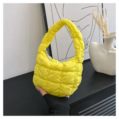 Children Kids Baby Fashion Solid Color Bubble Pleated Handle Cloud Bag