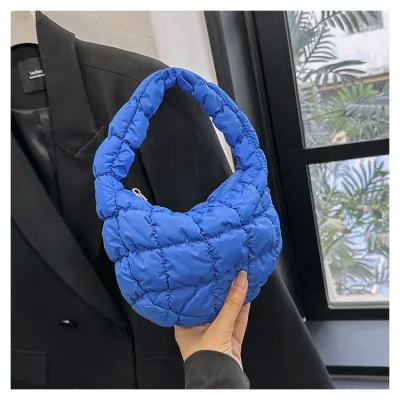 Children Kids Baby Fashion Solid Color Bubble Pleated Handle Cloud Bag
