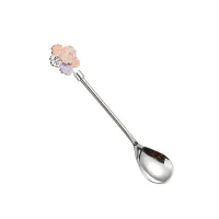 [304 Short Handle Silver] Cherry Blossom Spoon