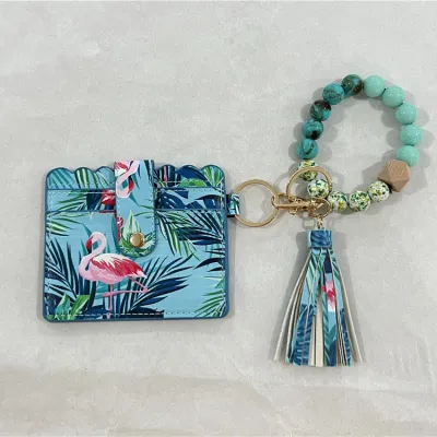 Women's Fashion Bohemian Tassel Bracelet Compact Wallet PU Leather Geometric