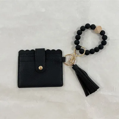 Women's Fashion Bohemian Tassel Bracelet Compact Wallet PU Leather Geometric