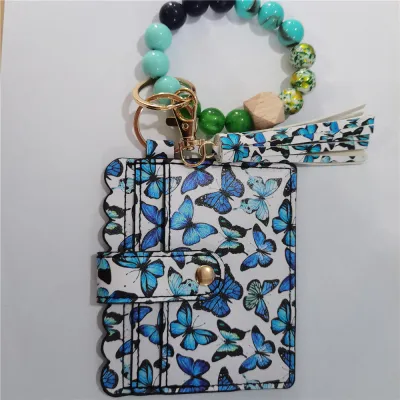 Women's Fashion Bohemian Tassel Bracelet Compact Wallet PU Leather Geometric