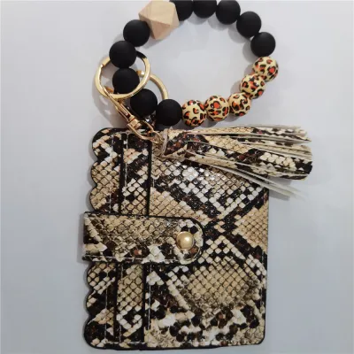 Women's Fashion Bohemian Tassel Bracelet Compact Wallet PU Leather Geometric