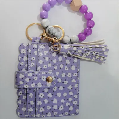 Women's Fashion Bohemian Tassel Bracelet Compact Wallet PU Leather Geometric