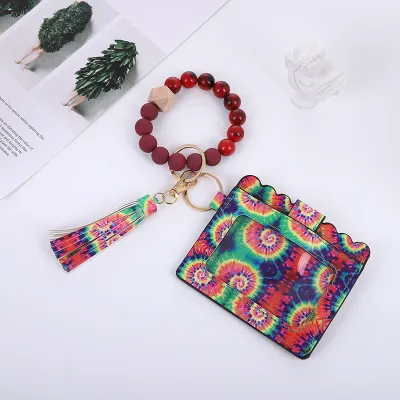 Women's Fashion Bohemian Tassel Bracelet Compact Wallet PU Leather Geometric
