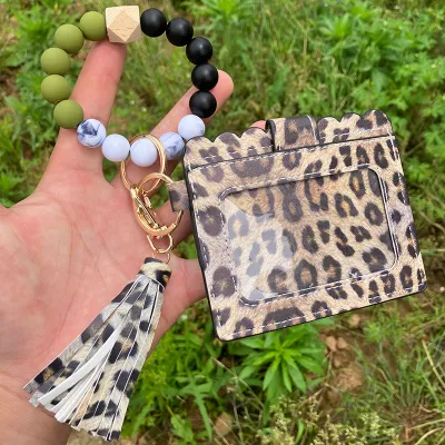 Women's Fashion Bohemian Tassel Bracelet Compact Wallet PU Leather Geometric